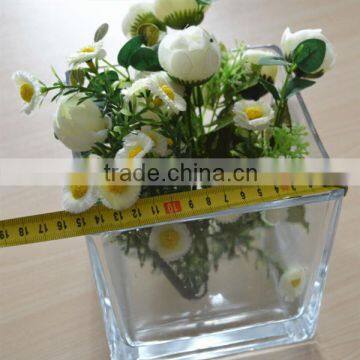 Big Clear Glass Cube Vase Factory Price