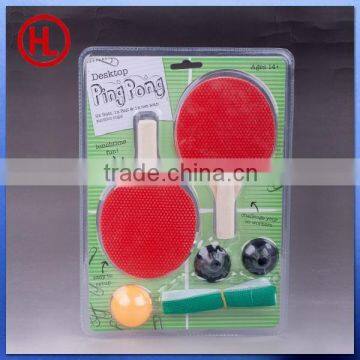 mini desktop indoor game poplar wooden table tennis racket with table tennis ball set wholesale