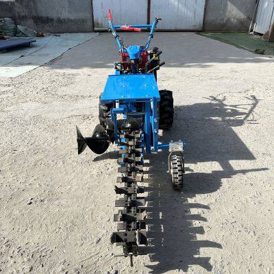 Chain Trencher Diesel Hand-guided Orchard Greenhouse Trencher Multi-functional Cable Conduit Burying and Trenching Machine photo-1