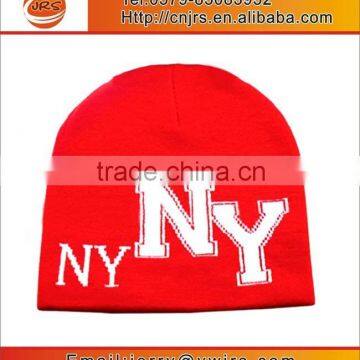 Fashionable knit jacquard new york beanie hats,custom design winter toque