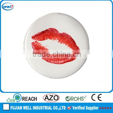 cute make up pocket mirror with lip logo