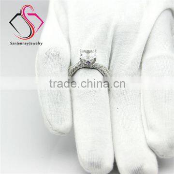 Princess Brilliant Cut Moissanite Sqaure 2 Carat 7mm Center Split Shanks 14k 18k White Yellow Gold Platinum Engagement Ring