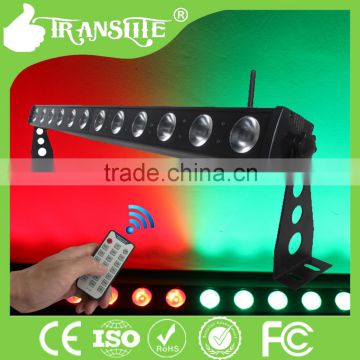 Best price Battery powered &Wireless DMX IR control 12PCS 4 in1 RGWB/A Bar light for party decoration