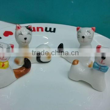 High quality Creative lovely cat shape ceramics chopsticks holder chopsticks rack rest