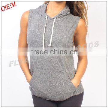 Lightweight Unisex Sleeveless Pullover Hoodie without pockets
