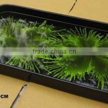 Black and flower decoration deep rounded rectangle lacquered tray TK Vietnam