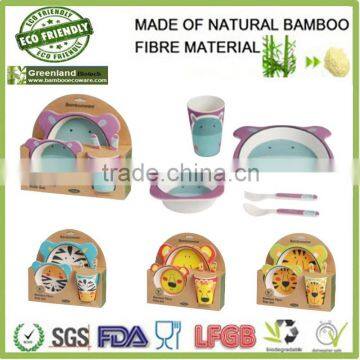 5pcs biodegradable and eco friendly bamboo dinner set eco kids dinner set