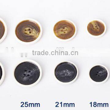 Sedex Audited Factory 2 Pillar Burnt Rim Resin Horn Button, Polyester Horn Button photo-4