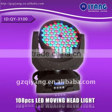 2 QY-3100 108pcs*3W rgb led moving head light