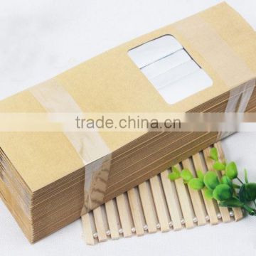 brown kraft paper bag with window