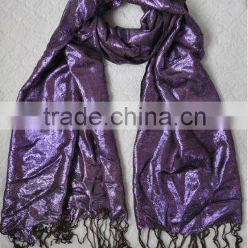 Ladies' Lurex Scarf fashion Shawl with long fringed