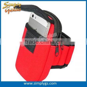 (Popular) waterproof armband, armband phone holders, elastic hook and loop armband