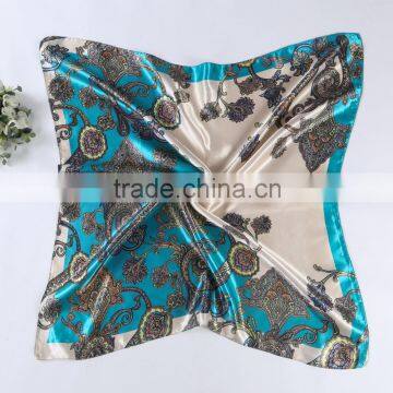 China Factory 90x90cm Women Brand Satin Square Scarf High Quality Imitated Satin Scarves Shawl Hijab 2016 Fashion Style photo-5