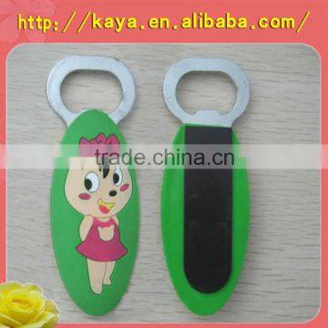 3D one side soft pvc fridge magnet bottle opener