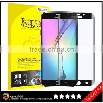 Keno New Product ! For Samsung Galaxy S6 Edge Tempered Glass Screen Protector / Hot Bend 3D Curved S6 Edge Tempered Glass