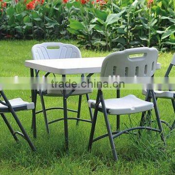 Hight-adjustable Square Dining Room HDPE Plastic Folding Table photo-5