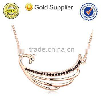 hot selling factory low price pretty gold animal necklace with rhinestone