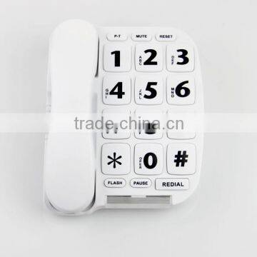 Cheap white color telephone set with redial function