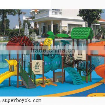 Colorful childrens swings and slide