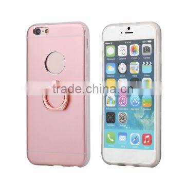 Wholesale slim metal plated case with ring for iPhone