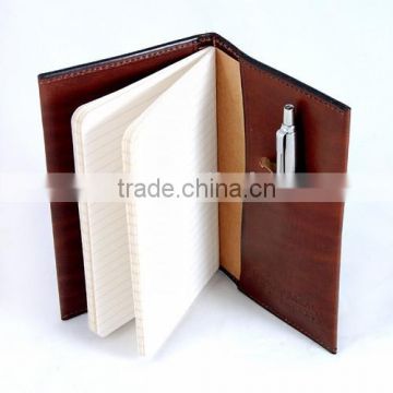 High quality custom leather notebook with pen