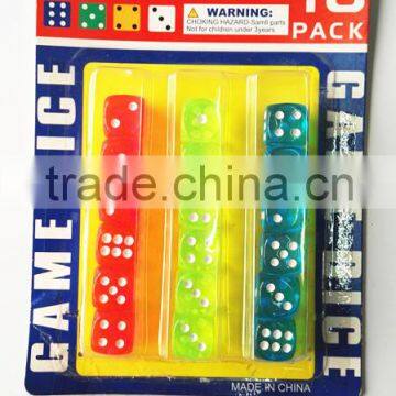 Customized Plastic Transparent Spots Dice