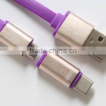 wholesale factory multifuction 2 in 1 Type C cable