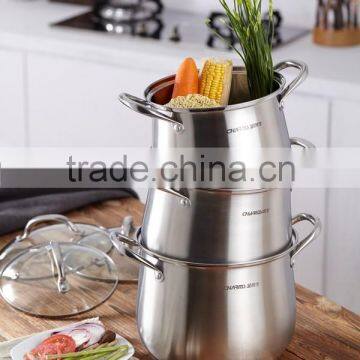 2016 New Charms Induction Cooking Pot Fabrication&Stainless Steel Enamel Casserole 3&High Quality Threes Layers Steamers Quality Choice photo-2
