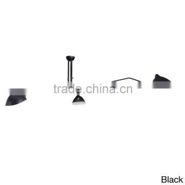 3-Light Ceiling Lamp in Black Mid Century Design Carbonized Steel Construction