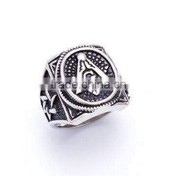 Mens Silver 316L stainless steel freemasons jewelry vintage masonic ring                        
                                                                                Supplier's Choice