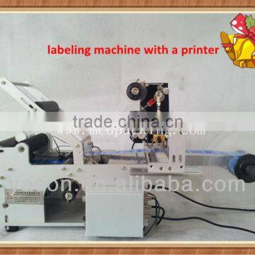 Semi-automatic Round Bottle Labeler Labeling Machine with Date Printer a