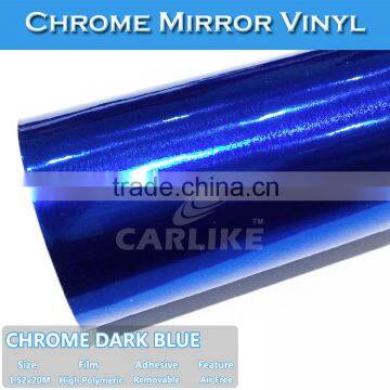 Stretchable Color No Fade Car Body Wrapping Chrome Blue Car Wrap Vinyl