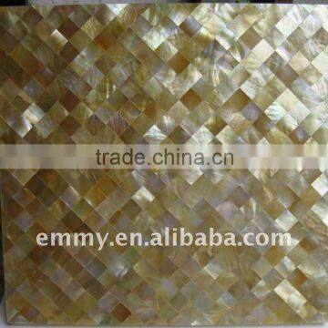 Diamond yellow lip shell mosaic wall tiles