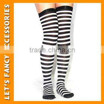 PGSK0200 girl festival christmas stockings black and white strip stocking carnival party joker's stocking wholesale