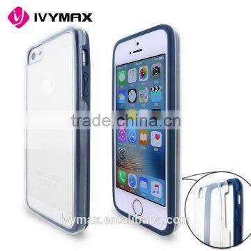 Free shipping china factory supplier transparent crystal soft tpu hard pc back cover case for iphone 5g mobile phone