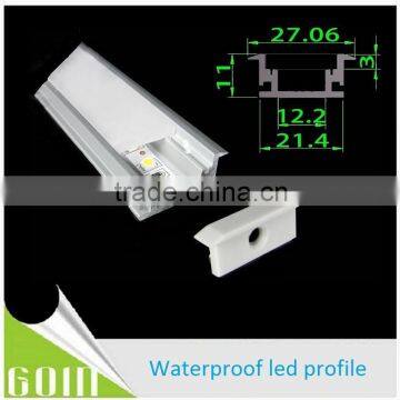 Waterproof led profile for floor, strong PC diffused cover led linear light housing ,3mm thickness aluminum LED profile