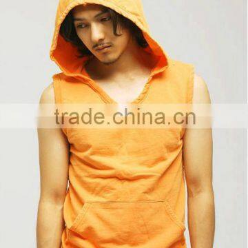 Mens 100% Cotton Plain White Short Sleeve Pullover Hoodie photo-6