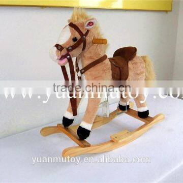 2016 horse baby kids toy / valentine chrisha playful plush rocking horse