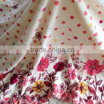 100% polyester super soft large flower print fleece blanket