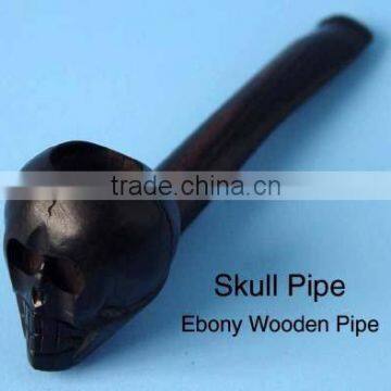 Wooden Skull Pipe