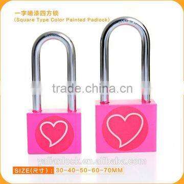 China Best Selling Square Type Color Painted Iron Padlock