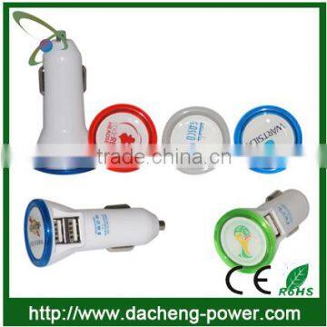 12V-24V 2.1A output usb car charger 2 port with CE ROHS FCC