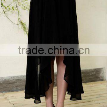 2015 New Fashion Women Dress black Chiffon long skirt Sexy irregularity Dress, latest maxi skirt/chiffon maxi dress 2015