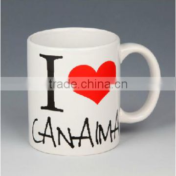 White cheap promotional custom logo ceramic mug,wholesale porcelain mug,stoneware mug factory