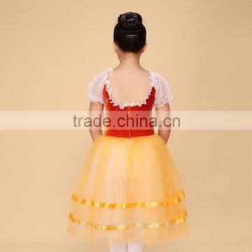 Orange Children Long Ballet Tutu,kids Dance Skirt,girl Ballet Tutu Stage Performance Giselle Dancewear photo-3