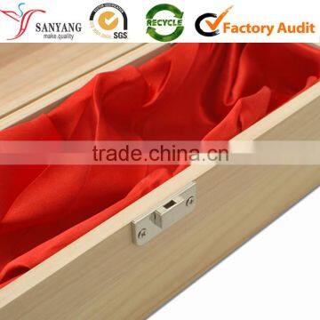 Carving & Engrave Lettering Wood Wine Packing Box With Satin Lining photo-2