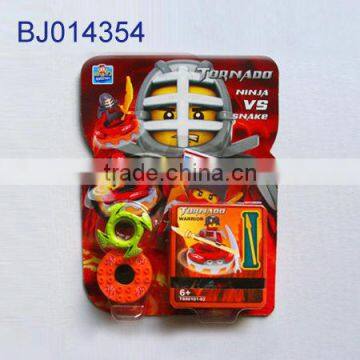 Funny Children Toy Plastic Kids Diy Block Warrior Battle Spinning Top Toy photo-3