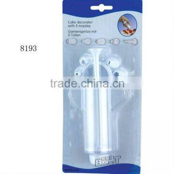 8193 BAKEST hydraulic grease gun with 5 nozzles/baking tools/pastry squeeze gun