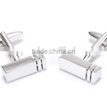 Black Lined Silver Cube Cufflinks