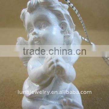 Beautiful resin baby figurine, home decoration, white resin angle